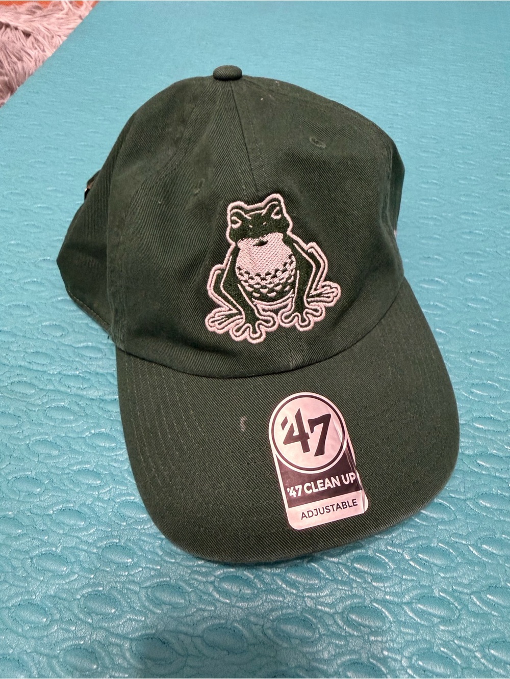 ’47 Kids Frog Embroidered Adjustable Baseball Cap - Dark Green